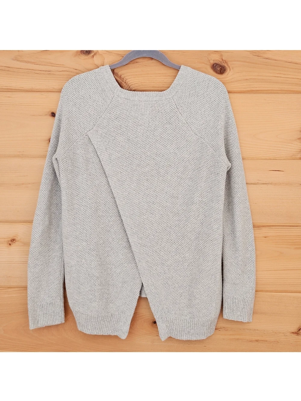 Madewell Province Cross-Back Pullover Sweater Small Heather Dovetail Knit EUC